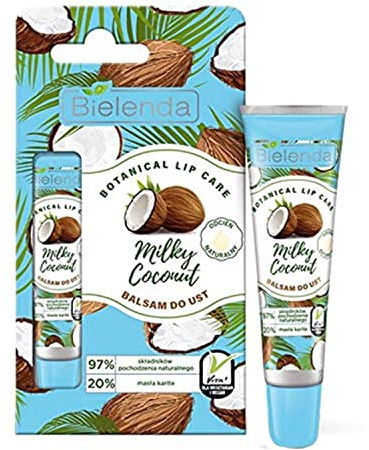 Bielenda Lippenbalsam Milky Coconut 10g - Vegan, ohne Palmöl, Feuchtigkeitsspendend