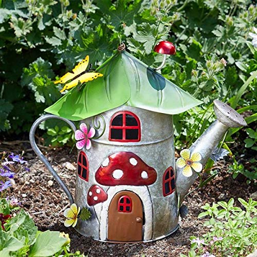 Garden Mile 32cm Teapot Fairy Houses For The Garden Sculptures & Statues Ornaments With Hand Painted Details Outdoor Fairy Houses Weatherproof Outdoor Decorations For Patio Yard Lawn Metal