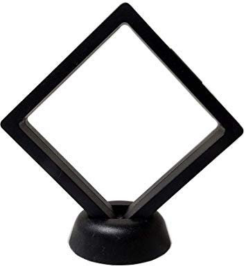 Sahiba GemsBlack displayskåp klart displayfodral 3D flytande ram displaybox med stativ ~ 11 x 11 centimeter ~ paket med 1 st, standard, plast