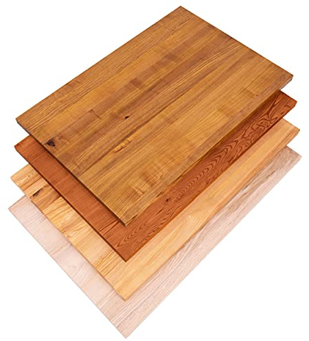 LAMO Manufaktur Tischplatte Massivholz für Schreibtisch, Esstisch, Holzplatte 120x80 cm, Natur, LHG-01-A-002-120