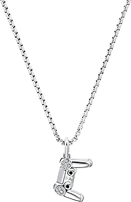 s.Oliver Kette mit Anhänger Edelstahl Jungen Kinder Halsschmuck, 40+3 cm, Silber, Controller, Kommt in Schmuck Geschenk Box, 2032559