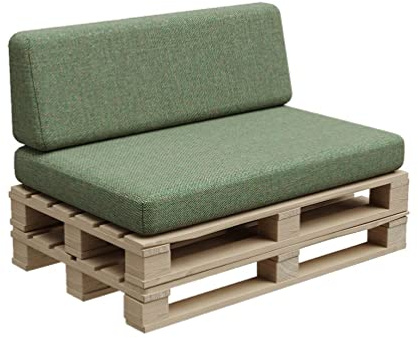 Gutekissen, cuscini in pallet, cuscini in pallet, cuscini da giardino, sovrapposizioni in pallet, divano, cuscini, imbottiture Indoor Outdoor PFBG (Set (120x80 + 120x35), Pistacchio)