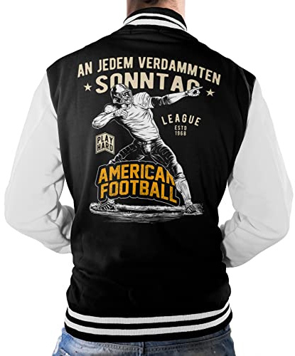 LOBO NEGRO Coole College American Football Baseball Jacke - An jedem verdammten Sonntag 3XL