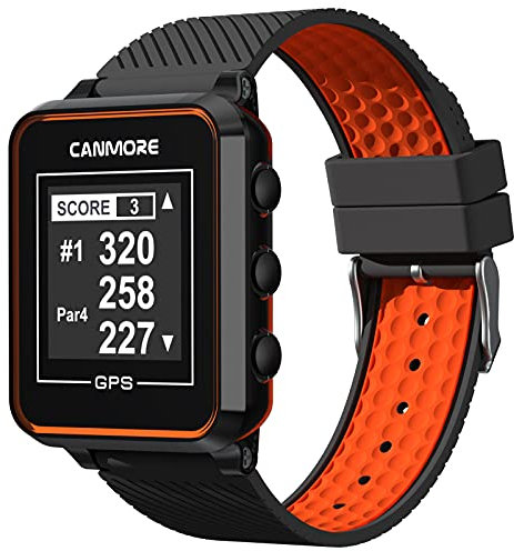 CANMORE TW356 Reloj GPS de Golf para Hombres y Mujeres, actualización de más de 41.000 Campos precargados en Todo el Mundo, un Accesorio de Golf Esencial y Ligero para golfistas - Naranja