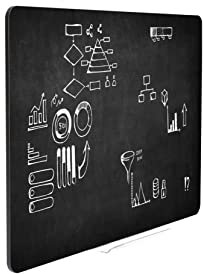 Dr.Tafel Kreidetafel zum Aufhängen 120x90, Magnettafel Schwarz, Blackboard, Kreidetafel Kinder Ohne Rahmen, Kreidetafel Magnetisch Inkl Magnete, Kreide und Zubehörschale, Tafel Magnetisch