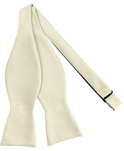Jacob Alexander Men's Silk Blend Solid Color Traditional Freestyle Self-Tie Bow Tie - Mod White