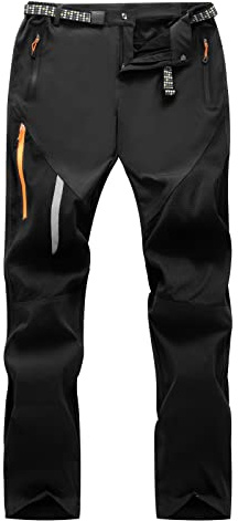 LY4U Pantalones de Escalada Masculinos, Pantalones de Caminar Ligeros y de Secado Rápido, Pantalones Largos Transpirables e Impermeables al Aire Libre Masculinos, Negro XL