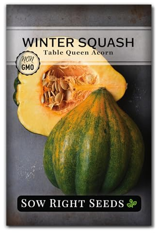 Sow Right Seeds - Acorn Table Queen Squash Seeds for Planting - Non-GMO Heirloom Packet with Instructions to Plant an Outdoor Home Vegetable Garden - Winter Variety, Cold Tolerant, Quick to Ripen (1)