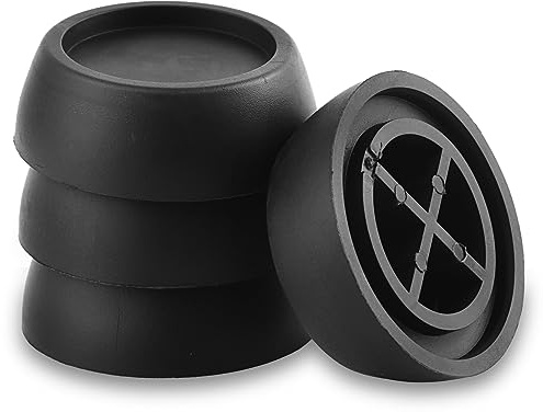 Pack de 4 Amortiguadores de Vibraciones para Lavadoras, Pies antivibración, Almohadillas de Goma para Pies, Reductor de Vibraciones para Lavadoras y Secadoras (negro)