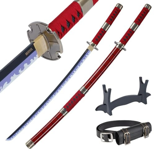 57 SPECIAL REPLICAS - Katana One Piece en Bois - Épée Bambou Sabre Japonais Decoratif - Anime Samourai Cosplay Costume Decoration - Catana Deco - Roronoa Zoro - 105cm