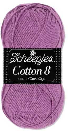 Frida's Wollhaus Scheepjes 50 g Cotton 8 100% Baumwolle Stricken Häkeln Wolle Garn Amigurumi 48 Farben (726 | Orchidee)