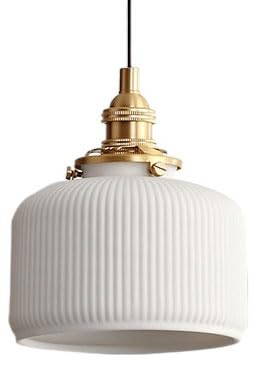 ZGDHWCR Lámpara colgante de cerámica de estilo japonés con fuente de luz E14, pantalla de luz colgante creativa y personalizada, accesorios de iluminación de techo, lámpara colgante para decoración de