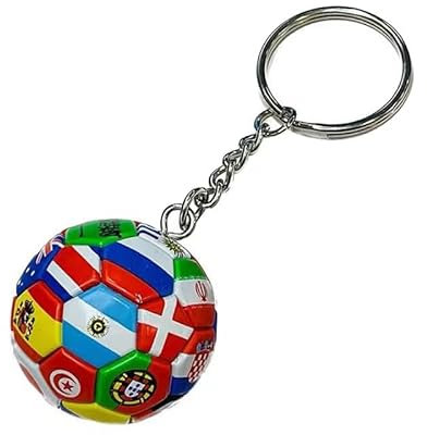INSTITIZER National Flags Football Keychain Country Soccer Club Fans Keyring Car Key Pendant Sports Football Pendant Key Holder Car Bag Backpack Accessories Souvenir Gift
