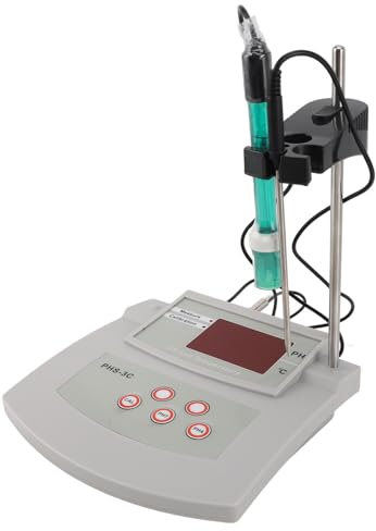 Benchtop PH Meter fot Water Wine Beer, Automatic Calibration One Touch Operation Laboratory Scientific Grade PH Tester for Aquariums Pools PH Levels Measuring (GB Plug)