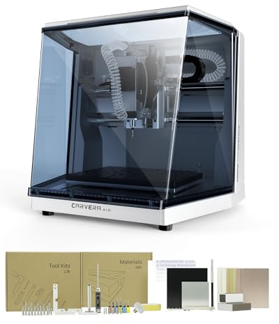 Carvera Air Desktop CNC Machine with Makera CAM, Enclosed Mini CNC Mill with Quick Tool Changer, Auto Probing, Closed-Loop Stepper Motor, High Precision 3 Axis for DIY Makers Workshops Metal Wood PCB