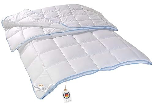 PROCAVE TopCool 4 Jahreszeiten Qualitäts-Bettdecke mit Druckknöpfen für Winter und Sommer | Soft-Komfort-Bettdecke | kochfeste Steppdecke 155x200cm
