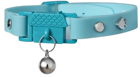 Kittyrama Cat Collar with Bell. As Seen in VOGUE. Breakaway, Quick Release, Hypoallergenic, Vet Approved. Lightweight Kitten Collar. Soft & Comfy. Aqua