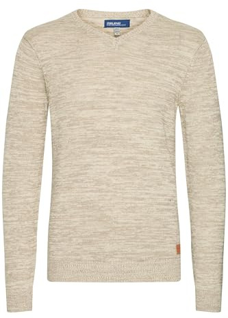 BLEND Dansel Jersey De Punto Suéter para Hombre con V-Neck, tamaño:XXL, Color:Bone White (70016)