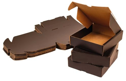 Only Boxes 20-pack svart kartonglådor fraktkartong, förvaringslådor, förvaringsbox för bil, stolpe, presentaskar, slitstark kartong storlek S, storlek 13 x 16 x 4 cm