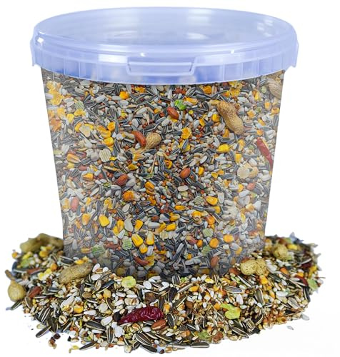 BusyBeaks African Grey Parrot Food | High Energy & Protein NO1 Mix | Nutritious Wild Garden Bird Feed | Additive Free Cleaned to 99.9% Purity | Provides Both Mental and Physical Stimulation (2.5L Tub)