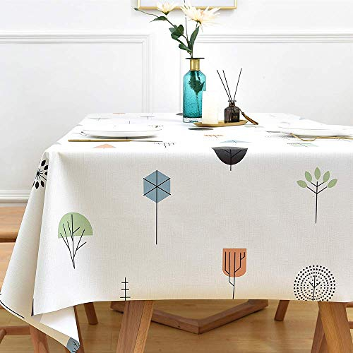Yofori Table Cloth Plastic Tablecloth Wipeable PVC Wipe Clean WaterProof Table Cover (Refreshing, 137x137cm)