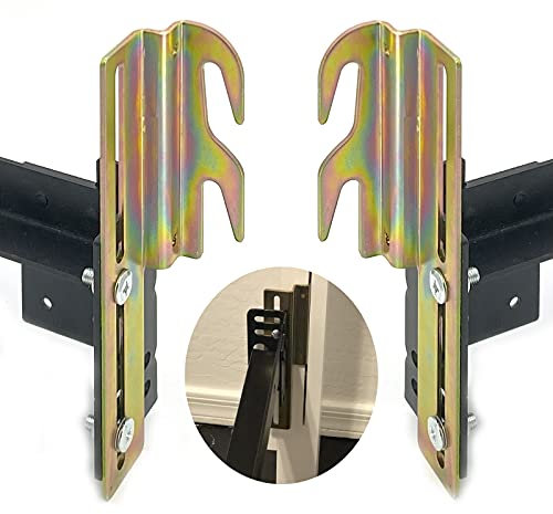 2 Pcs 711 Bed Frame Bolt On to Hook On Conversion Brackets for Headboard with Hardware, Adjustable Bed Rail Hook Plate Adapter，Hook on Bed Rails Brackets