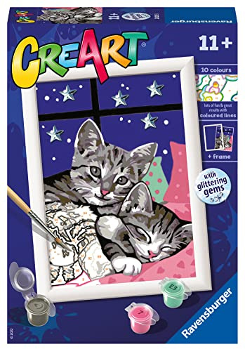 Ravensburger CreArt Serie E, Gatitos, Pintar por Números, Edad Recomendada 11+, Multicolor