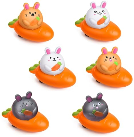 ASSUGO aufziehbare Hasen, 6+6PCS Kinder Ostern Geschenk aufziehspielzeug, ostergeschenke als osternester zum befüllen, Osterhase kleine Geschenke für Kinder Jungen Mädchen