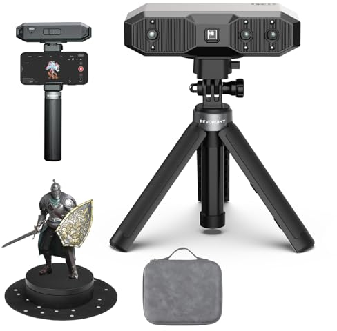 Revopoint Mini 2 3D-Scanner Handheld für 3D Drucker Scanner mit bis zu 0,02mm Präzision, industrielles Blaulicht, Vollfarbmodell-Scan für Dental, kleine Objekte, Standard