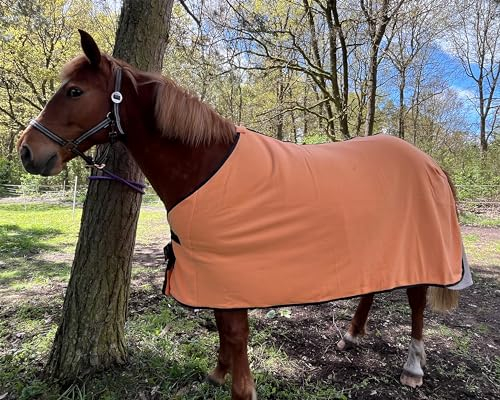 Brama-West Abschwitzdecke Pferd Pferdedecke - Basic Fleecedecke - Atmungsaktiv - Orange, Gr. 135