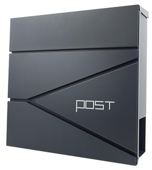 SCHARTEC® Buzón de diseño SPB-3 con compartimento para periódicos, moderno y grande, color antracita