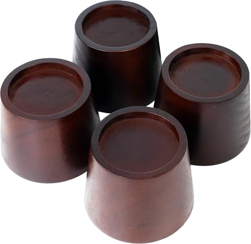 MONTIHOLD Sänghöjare – premium byggare av furu och robusta 7,5 cm lyftar för tungt stöd och förbättrad dekor (mörkbrun, 7,8 cm)