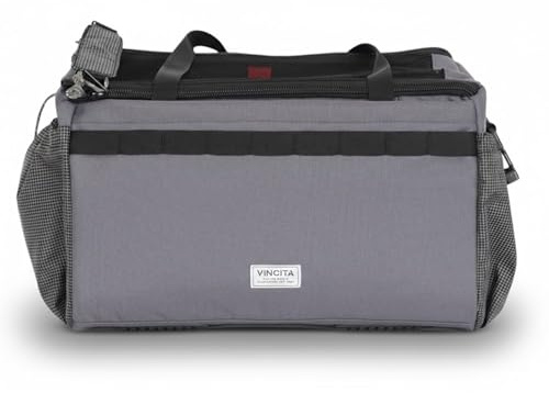 Vincita Caddy Pet Basket for Brompton Bike – Secure Aluminum Frame Dog & Cat Carrier – Breathable Mesh Top, Internal Safety Leash & Washable Liner – Fits Front Carrier Block (Grey)