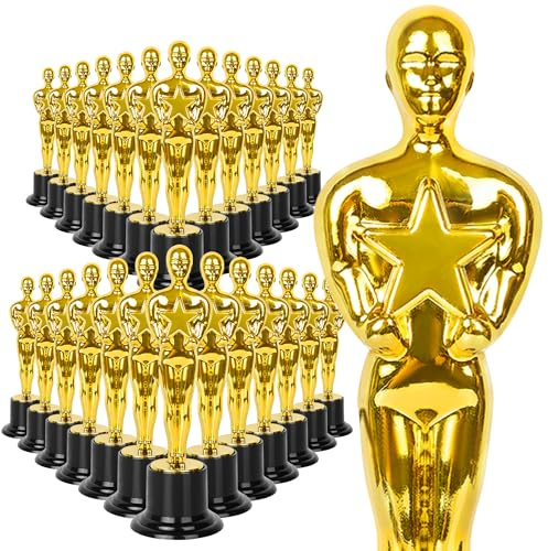 DODILUYI Plastic Gold Star Award Trophies 24 Pack 6 Inch Tall Golden Statue Award for Party Decorations, Party Favors, School Award, Game Prize, Party Prize and Appreciation Gifts