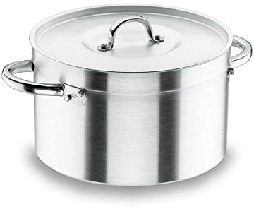 LACOR 20033 Fleischtopf mit Deckel 32 cm, Silber