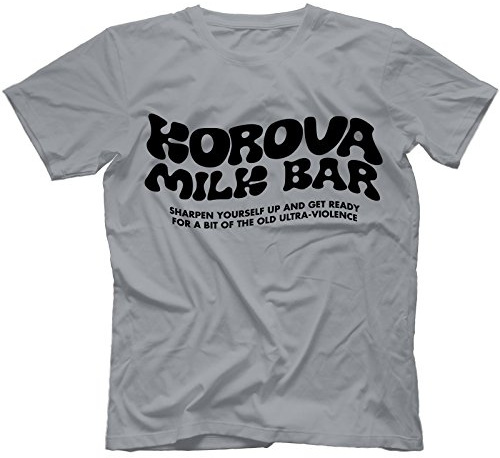 Korova Milk Bar A Clockwork Orange Inspired T-Shirt, Grau, Large
