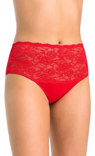 Teyli Slip da Donna A Vita Alta in Morbido Cotone Traspirante con Inserto in Pizzo Eleganti E Confortevoli Intimo Ideale per Ogni Occasione.