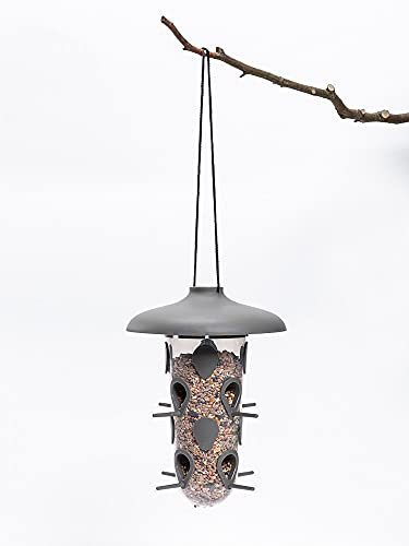 Robin 3-in-1 Vogelfutterstation und Vogeltränke, Anthrazit