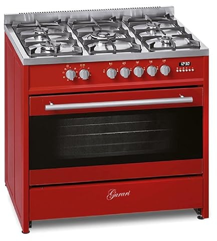 GURARI GCH E 911 R, Centre de cuisson électrique à gaz 90 cm/Range Coocker / 121L / 8 fonctions/Air chaud/Gril/ 5 brûleurs haute qualité/ 4 kw WOK/Gaz naturel/Gaz propane