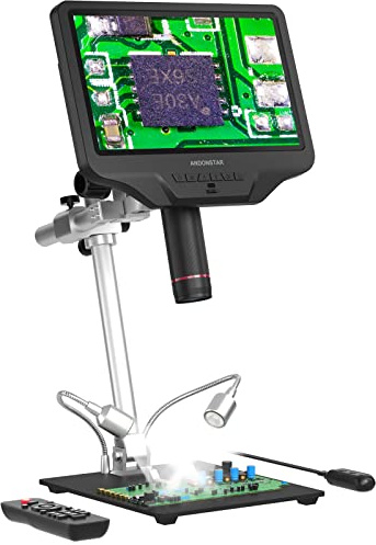 Andonstar AD409 - Microscopio digitale Pro HDMI, microscopio per saldatura da 10,1, microscopio elettronico USB 300X per saldatura PCB professionale, circuito stampato, supporta PC Windows