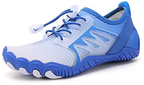 Teechodina Chaussures pieds nus pour enfant - Chaussures pieds nus - Chaussures aquatiques - Chaussures de plage - Séchage rapide - Chaussures aquatiques pour garçons et filles, C bleu., 31