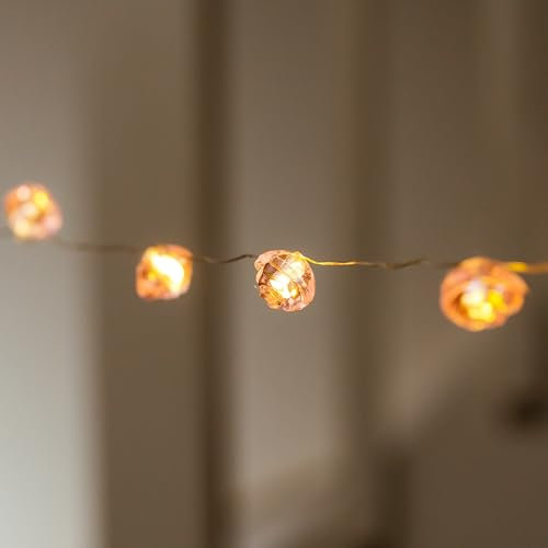 10 LED Pink Rose Fairy String Lights - Warm White Flower Light - Battery Powered Decorative Indoor Light for Christmas, Parties, Bedroom, Living Room, Weddings