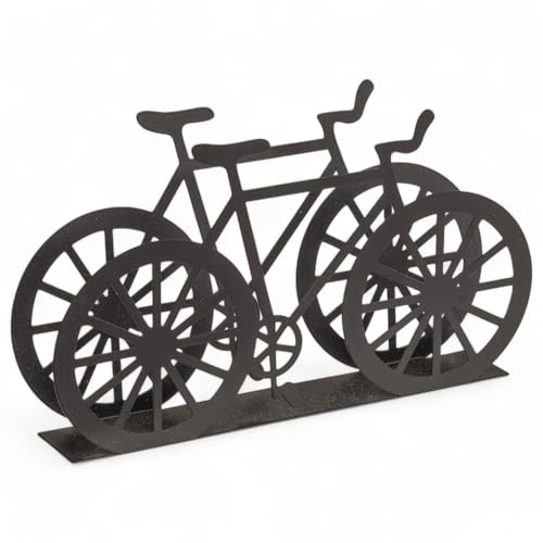 MIJOMA servetthållare cykel av metall, snygg Napkin hållare i svart, 19 x 3 x 9,5 cm – vintage-dekoration för kök och bord