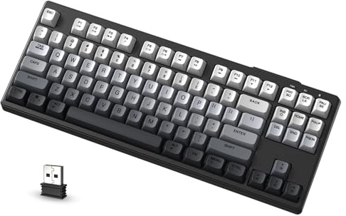 ATTACK SHARK X FREEWOLF M87 Tastiera da Gioco Wireless all'80%, TKL RGB SA Tastiera PBT Bluetooth/2.4Ghz, Batteria da 4000 mAh per Mac/Win, Ufficio/Giochi, QWERTY - Sfumatura Nera