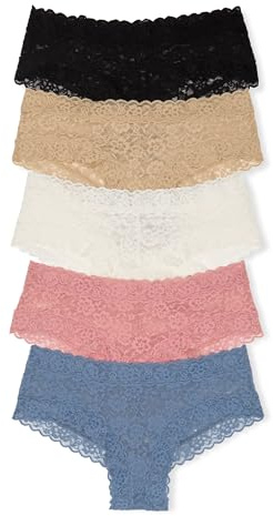 Victoria's Secret Biancheria intima da donna in pizzo, mutandine a copertura minima per le donne, confezione multipla (XS-XXL), Mix di nuclei, Medium