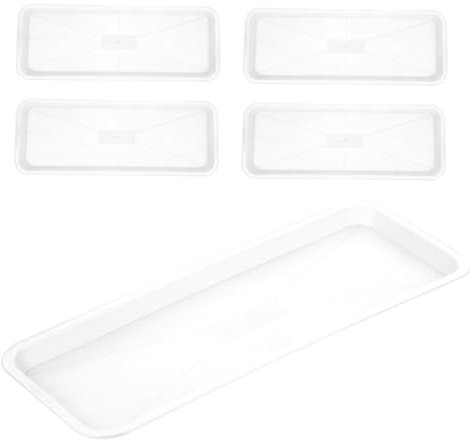 ifundom 5piezas Bandejas Rectangulares para Plantas De Plástico PP Bandejas Colectoras De Agua para Maceteros Protector Antigoteo para Jardín y Hogar Soporte para Plantas Interior