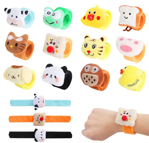 KQDRAVINE 12 Pezzi Braccialetto a Scatto Animali Slap Bracelet Piccoli Regali per Bambini Bomboniere Braccialetto a Scatto Piccoli Regali Bambini Ragazzi Ragazze per Feste di Compleanno e Festività