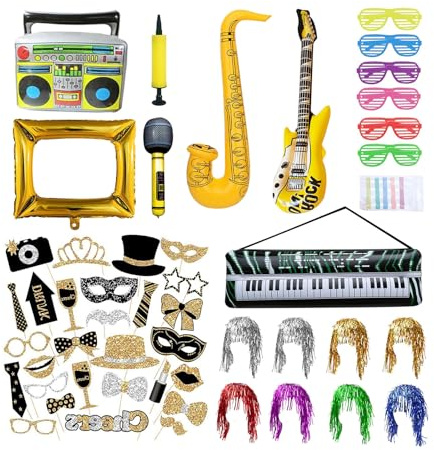 71 accessori per scatole fotografiche per feste, accessori per foto, barche, cappelli, parrucche accessori per feste per matrimoni, Halloween, Natale, decorazione della tavola per compleanno