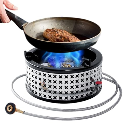 Bärbar Spis 15800W Bärbar Gasbrännare för Camping | Vindskyddad Campingkök För Grillning Picknick Utomhusmatlagning Ryggsäcksvandring Vandring Och Trekking