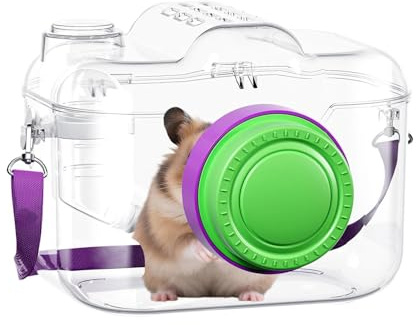 Small Animal Transport Box, Transport Box in Camera Shape, Chinchilla Transport Cage, for Pet Parents, Travellers, Veterinarian Visit, Camping, Daily Walk, Park, Hiking